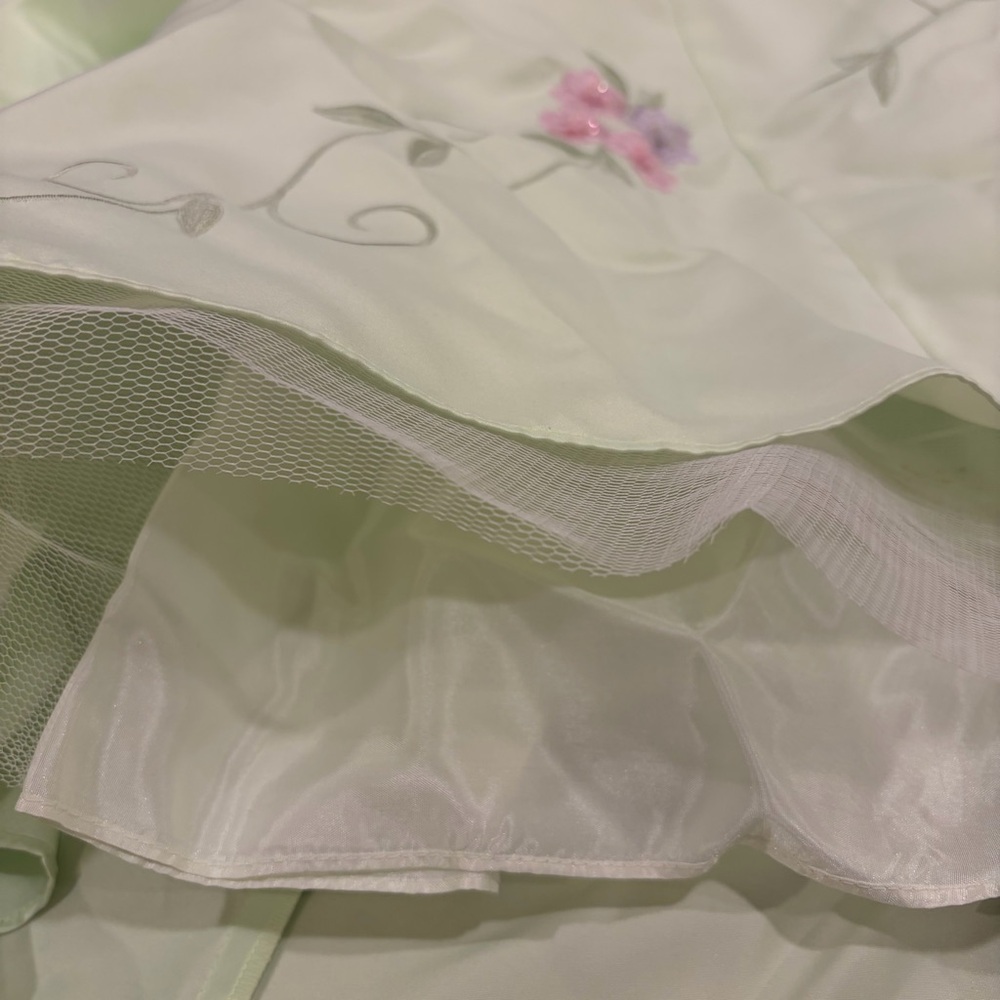 NWT City Triangles Sage Green Fairycore Gown Y2K Embroidered Prom Dress Sz 9/10 - Picture 8 of 8